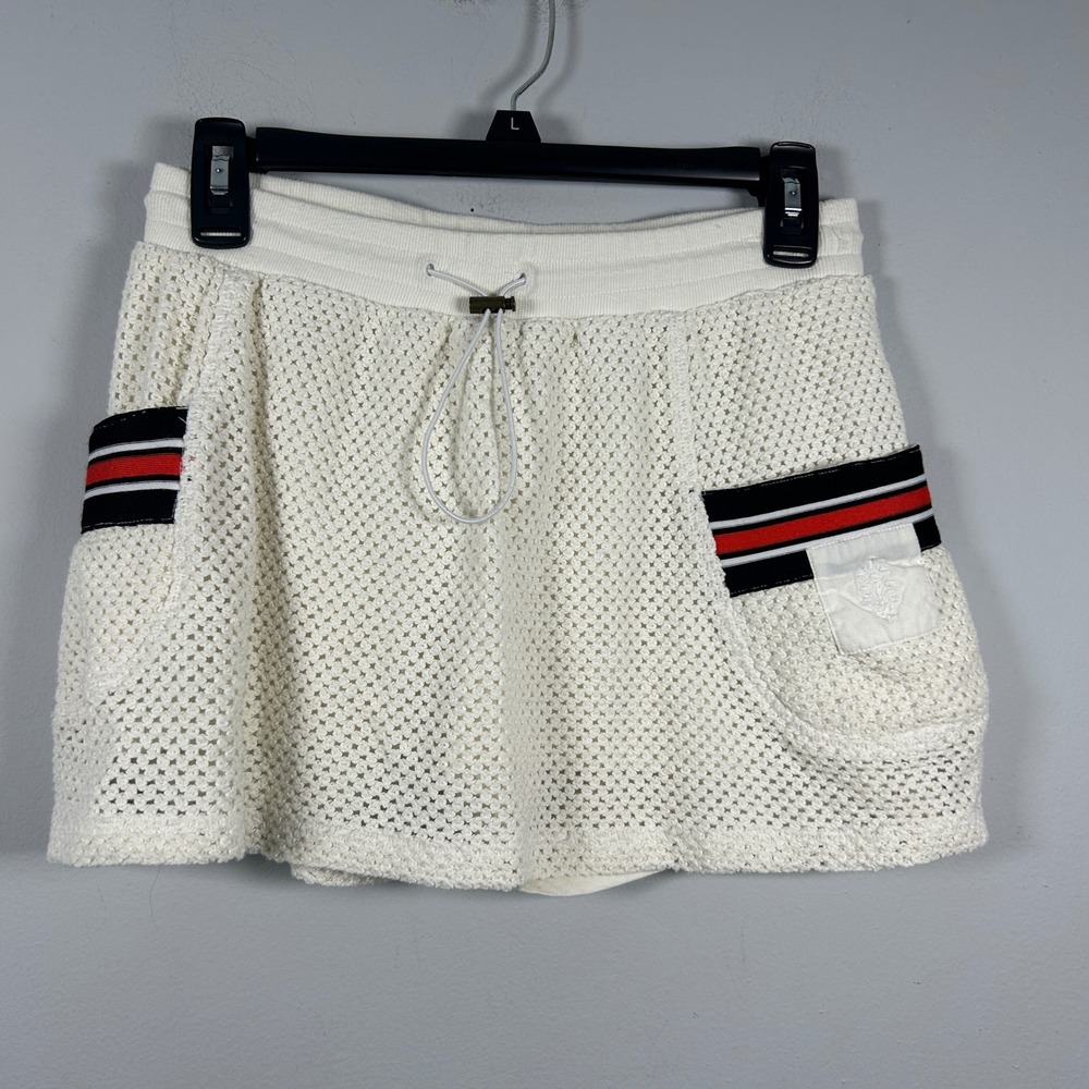 FP Movement Star Struck Skirt Skort Women's S Cream Mesh Crochet Athletic Mini